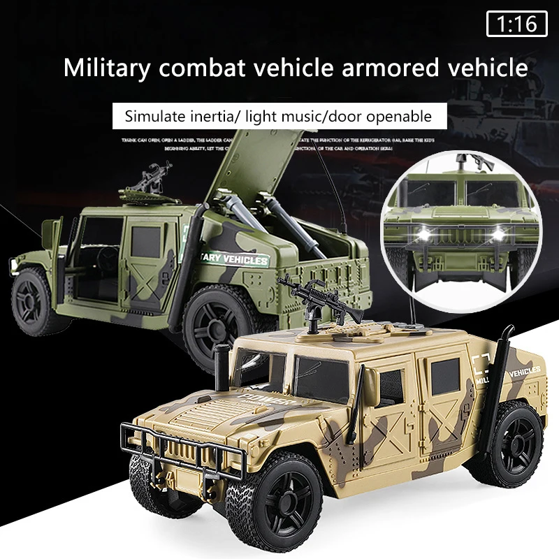 Vehículo de campo Hummer grande 1:16, coche modelo militar, vehículo blindado, tanque, misil, niño, 6 años, 8 coches de juguete para niños - imagen 3