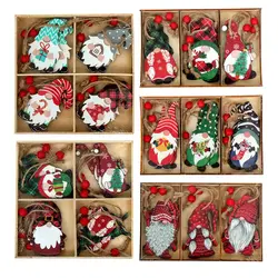 Colgantes gnomos navideños madera adornos árbol hogar navidad
