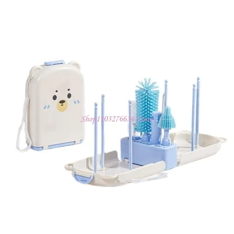 Cepillo limpieza botellas R6FD con cepillo limpiador estante secado para limpieza botellas agua - imagen 5