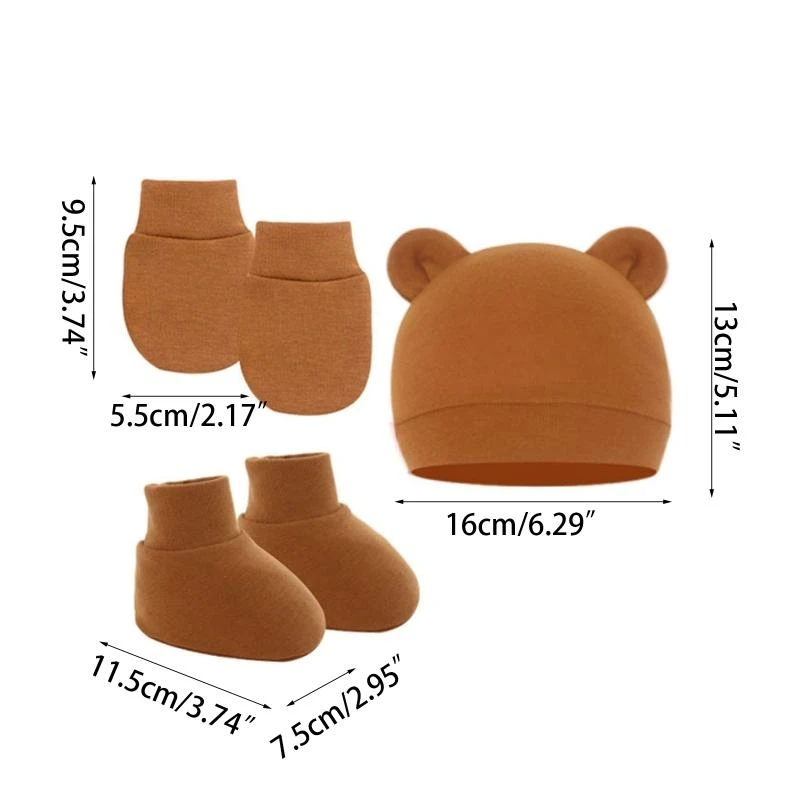 M76C Fashion Anti scratching Gloves Hat recién nacido para protección Fache Cotton Scratch Mi - imagen 5