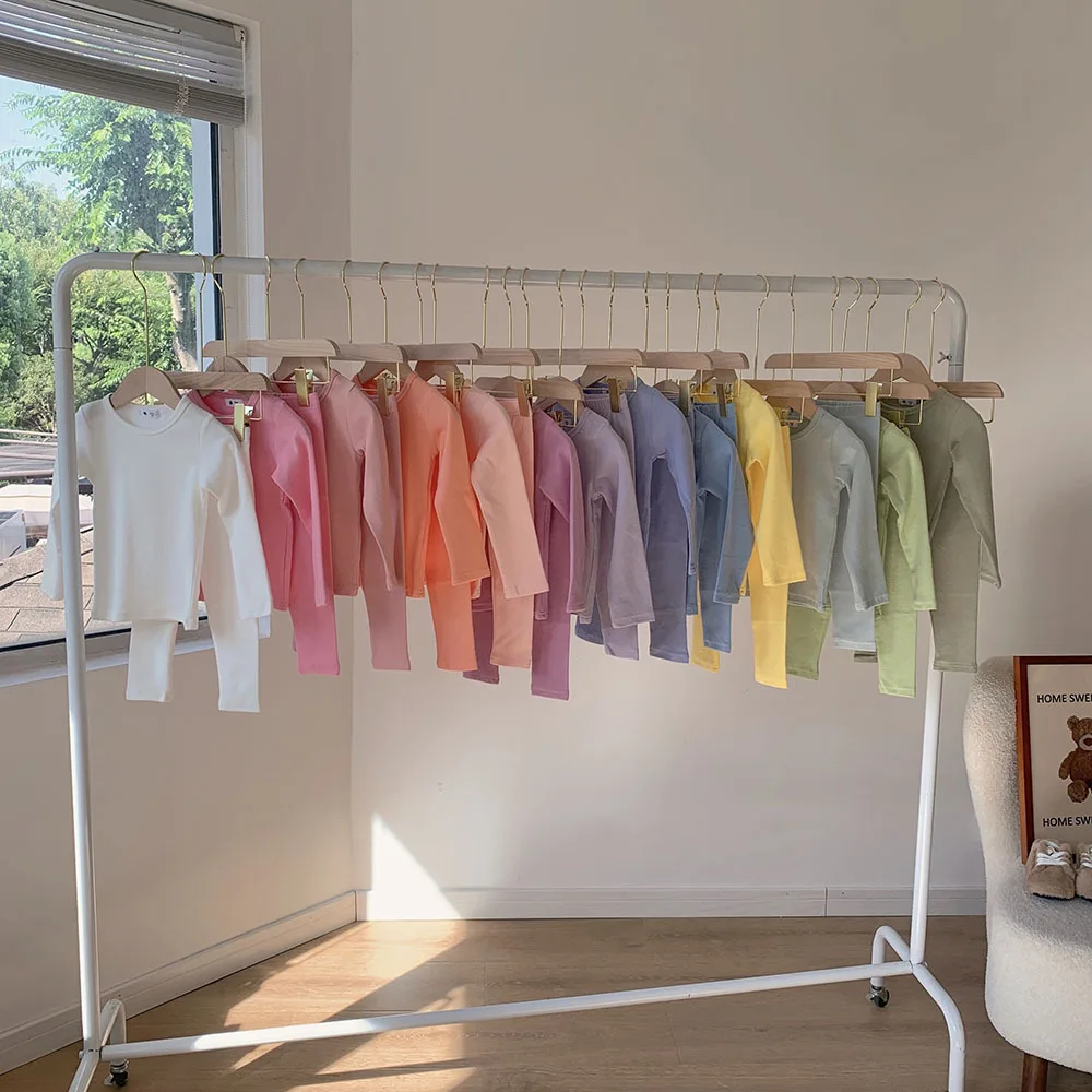 Pijamas de algodón para niños pequeños, ropa de dormir transpirable de alta elasticidad, color sólido, ropa de descanso para niños y niñas de 1 a 8 años - imagen 2