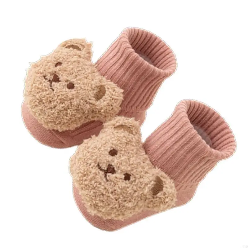 D7YD Calcetines algodón para suelo, puños elásticos transpirables para bebés, niños pequeños que aprenden a caminar - imagen 2