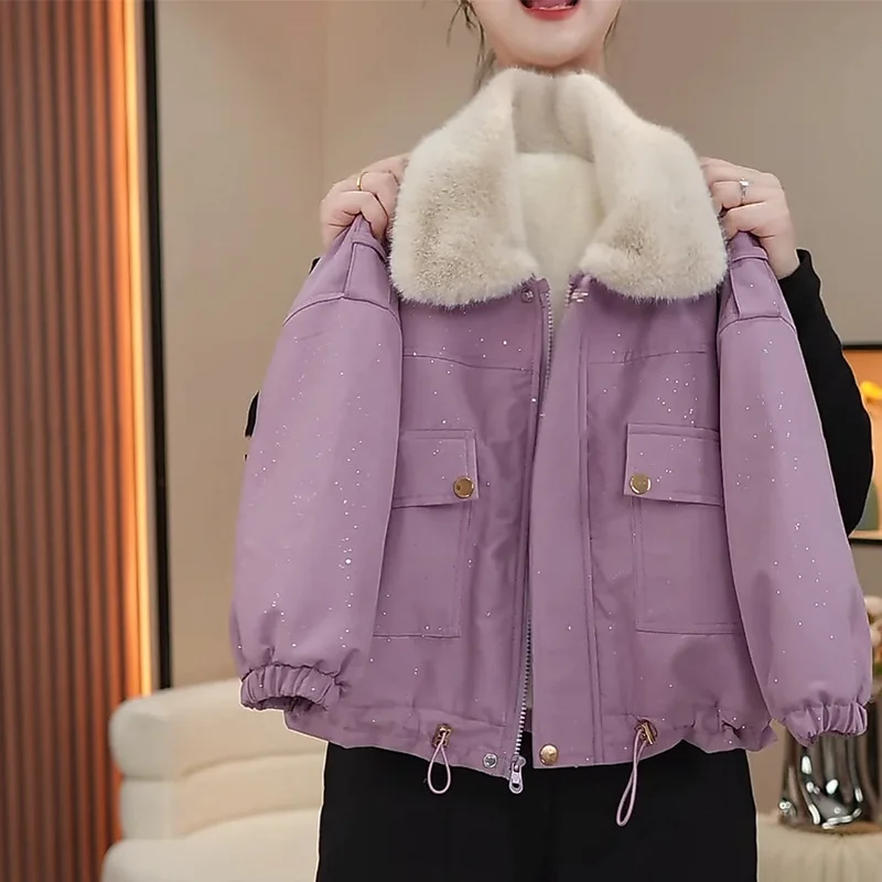 Parka de terciopelo para niña – Abrigo infantil cálido de invierno - imagen 3