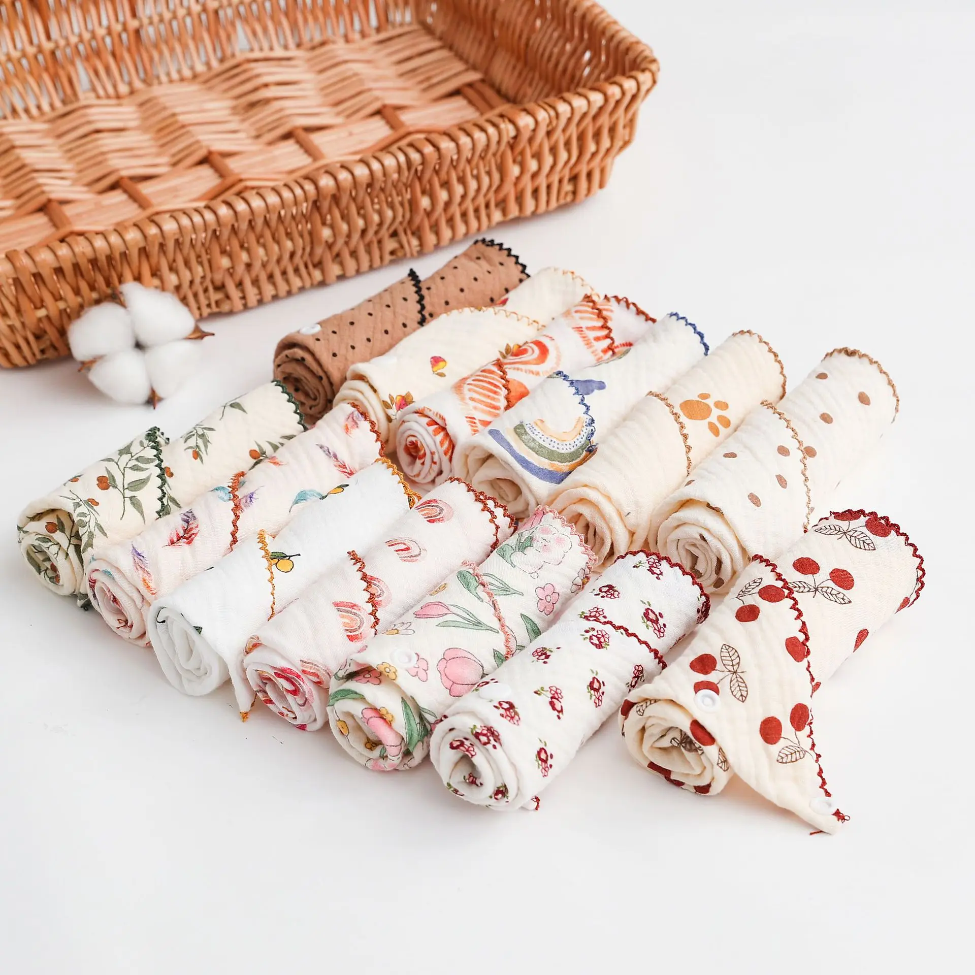 Baberos de algodón para bebé, tela triangular de encaje suave para eructar, toalla para Saliva, delantal, pañuelo, bufanda para niño y niña, babero de alimentación, estilo coreano nuevo - imagen 2