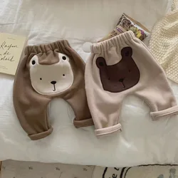 Pantalones de felpa térmica con osito para bebé - Invierno