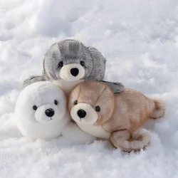 Peluche de foca marina realista con suave relleno blanco y gris