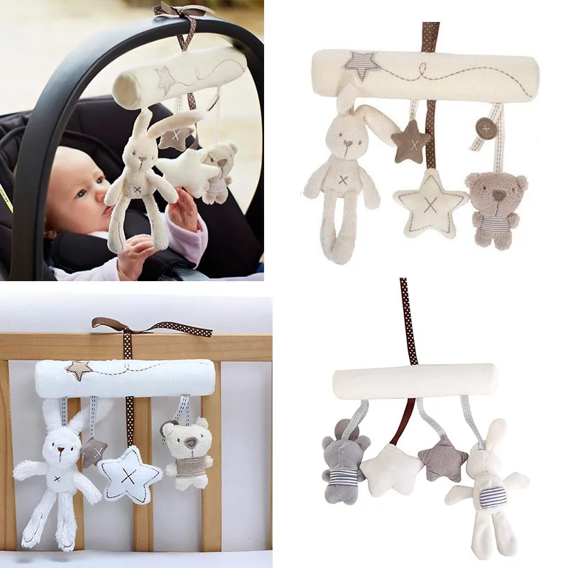 Juguetes para cochecito, sonajero colgante para bebé, juguetes suaves con música para bebé, cuna de actividades de felpa, forma de estrella de conejo Mobie para niños pequeños, bebés y niñas - imagen 3
