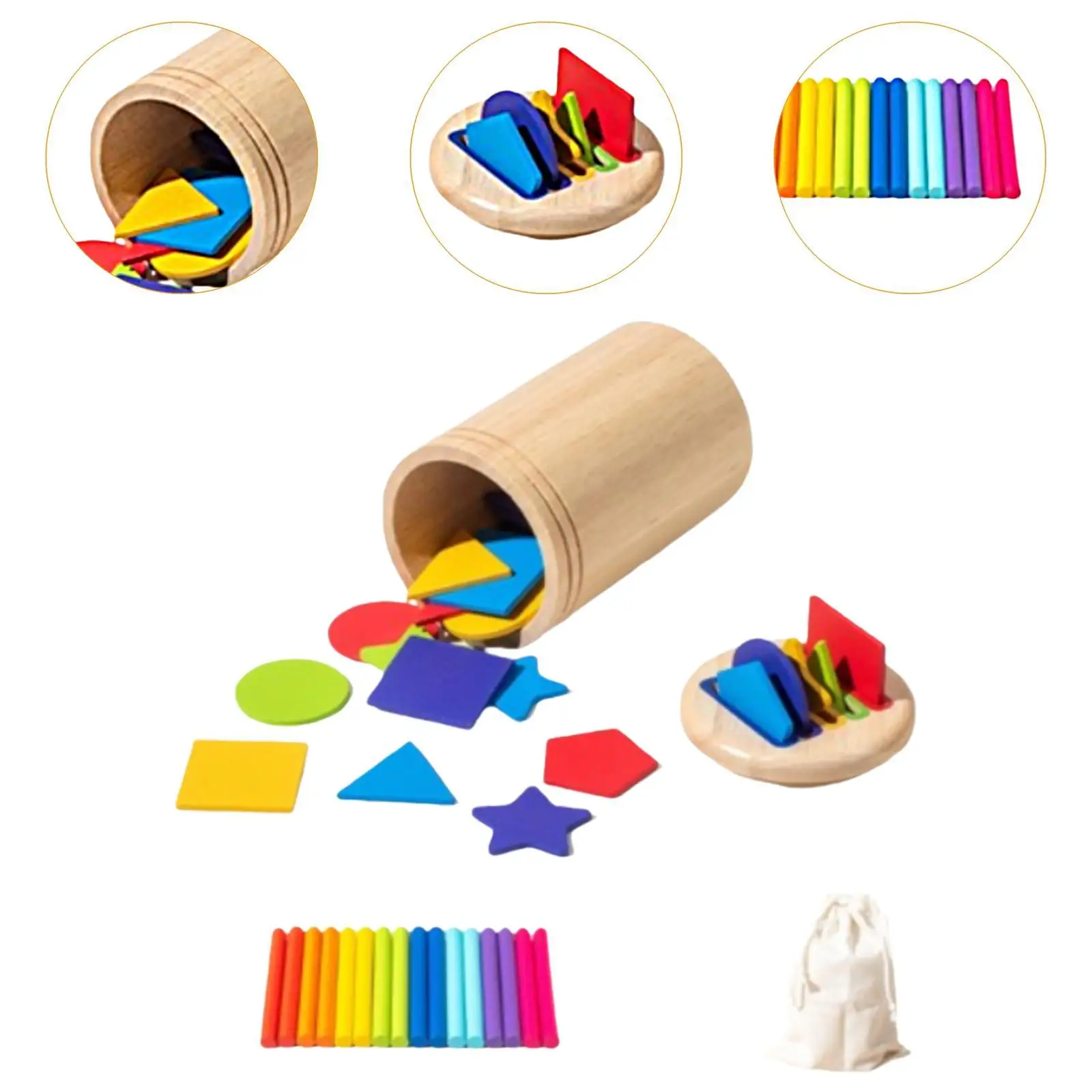 Montessori Toddler Toys Learning Color Sorting Toys Color Sorting Sticks Sorting Cup for Toddlers 2 Year Old Children Kids Gift