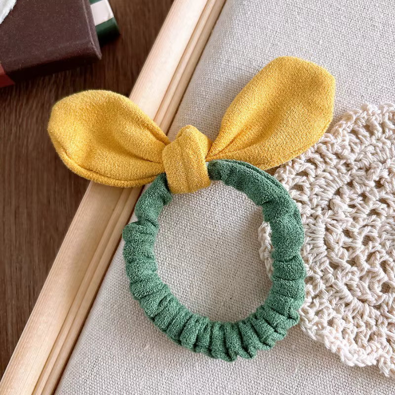Coleteros para niña con orejas de conejo y color bloque coreano - imagen 4