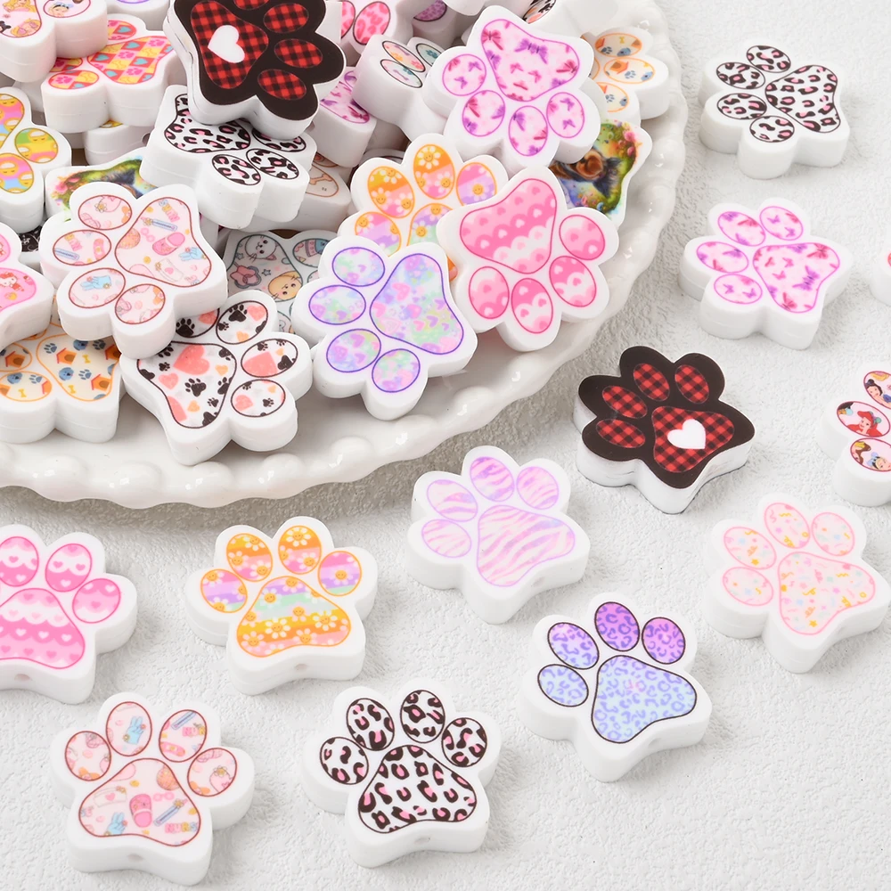 Cuentas de silicona con forma de pata de oso para bebé, cuentas para mordedor de calidad alimentaria, cadenas/Clips para chupete, soporte para muñeco, collar, pulsera, Juguetes, 5 uds. - imagen 2