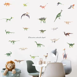 Pegatinas pared infantiles de dinosaurios acuarela estilo vinilo