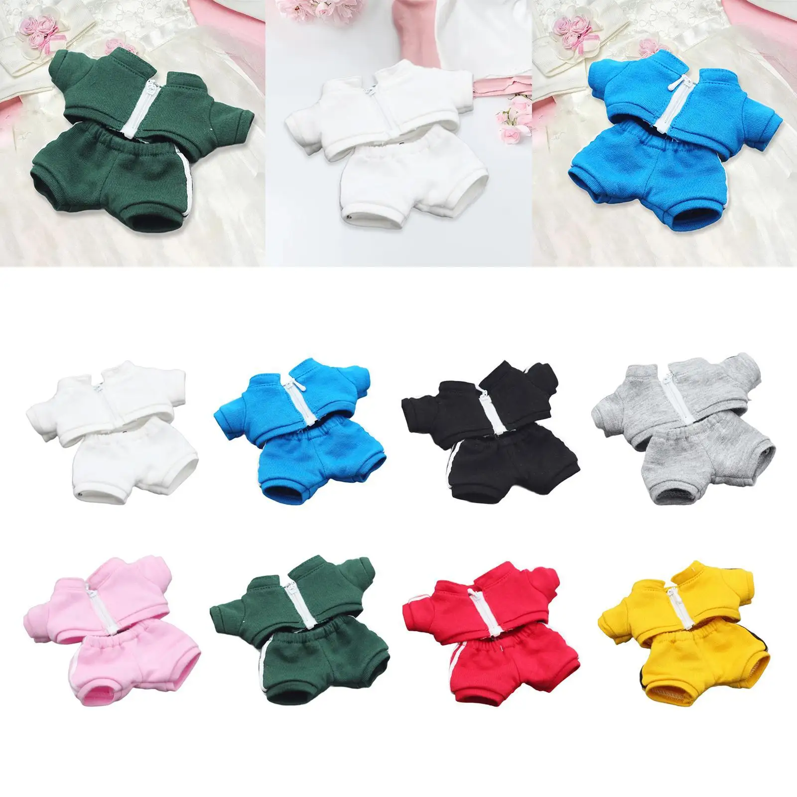 17cm Doll Clothes Keychain Doll Accessories Doll Costume Cute Doll Top and Pants Pendant Doll Outfits Party Favor Girl Gifts