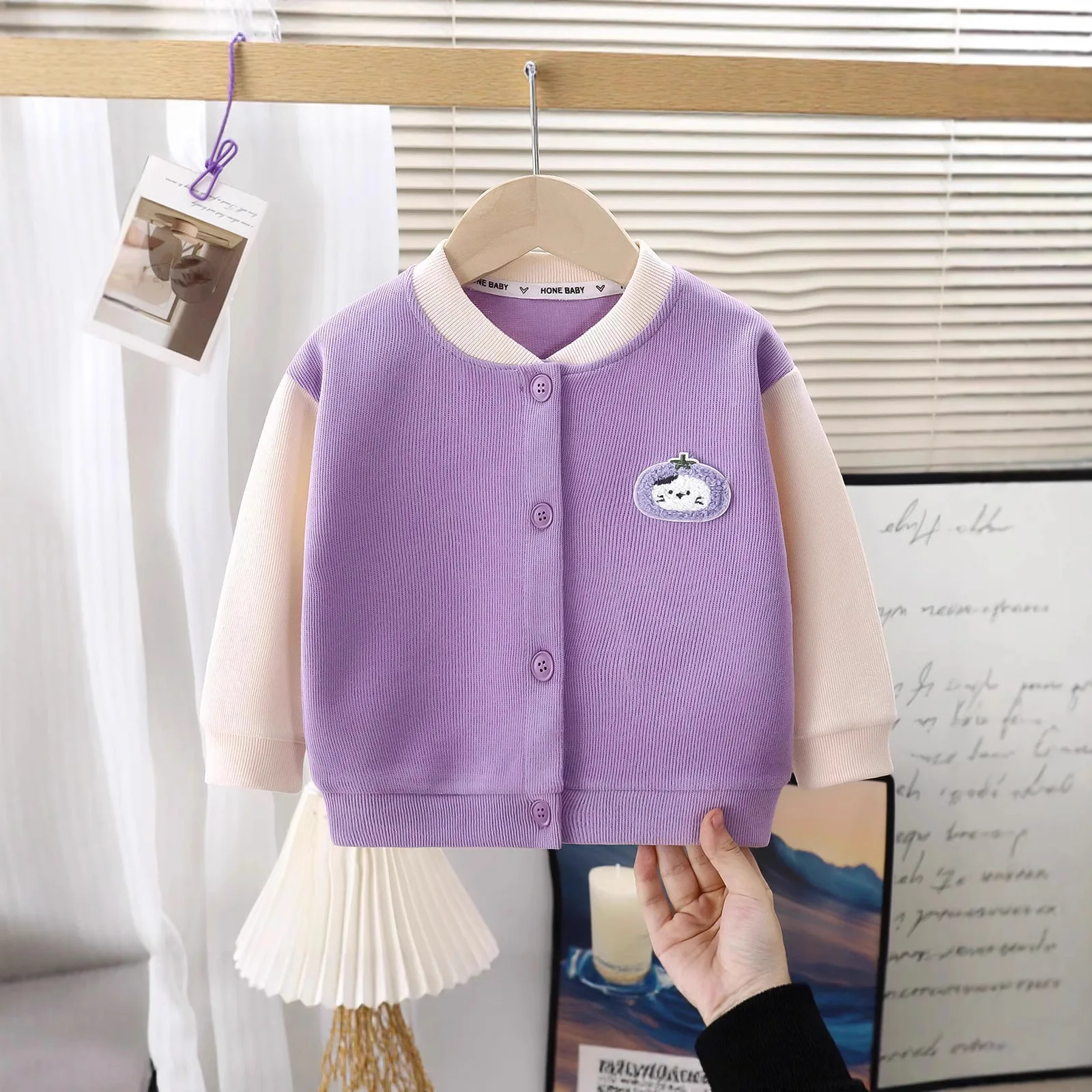 Abrigos cárdigan de punto de otoño para niños, prendas de vestir exteriores de algodón de un solo pecho, prendas de punto de primavera, chaquetas para bebés y niñas, ropa de 0 a 4 años - imagen 4