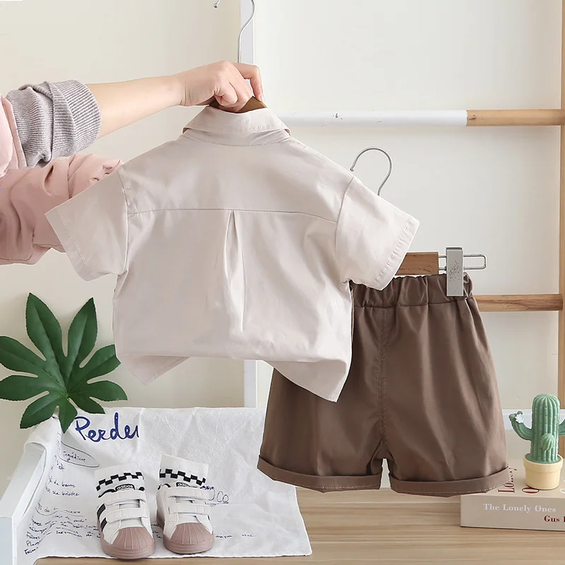 Nueva ropa de verano para bebés, traje para niños, camiseta, pantalones cortos, 2 unids/set, ropa de moda para niños, disfraz informal para niños pequeños, trajes infantiles - imagen 5