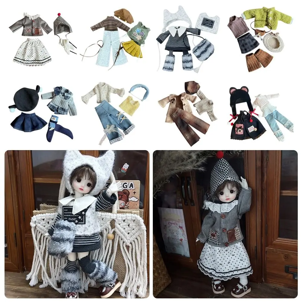 Vestido de muñeca BJD de 30cm, traje de sirvienta a escala 1/6, conjunto informal de muñeca con tocado, traje de muñeca de moda estilo princesa Lolita para niñas