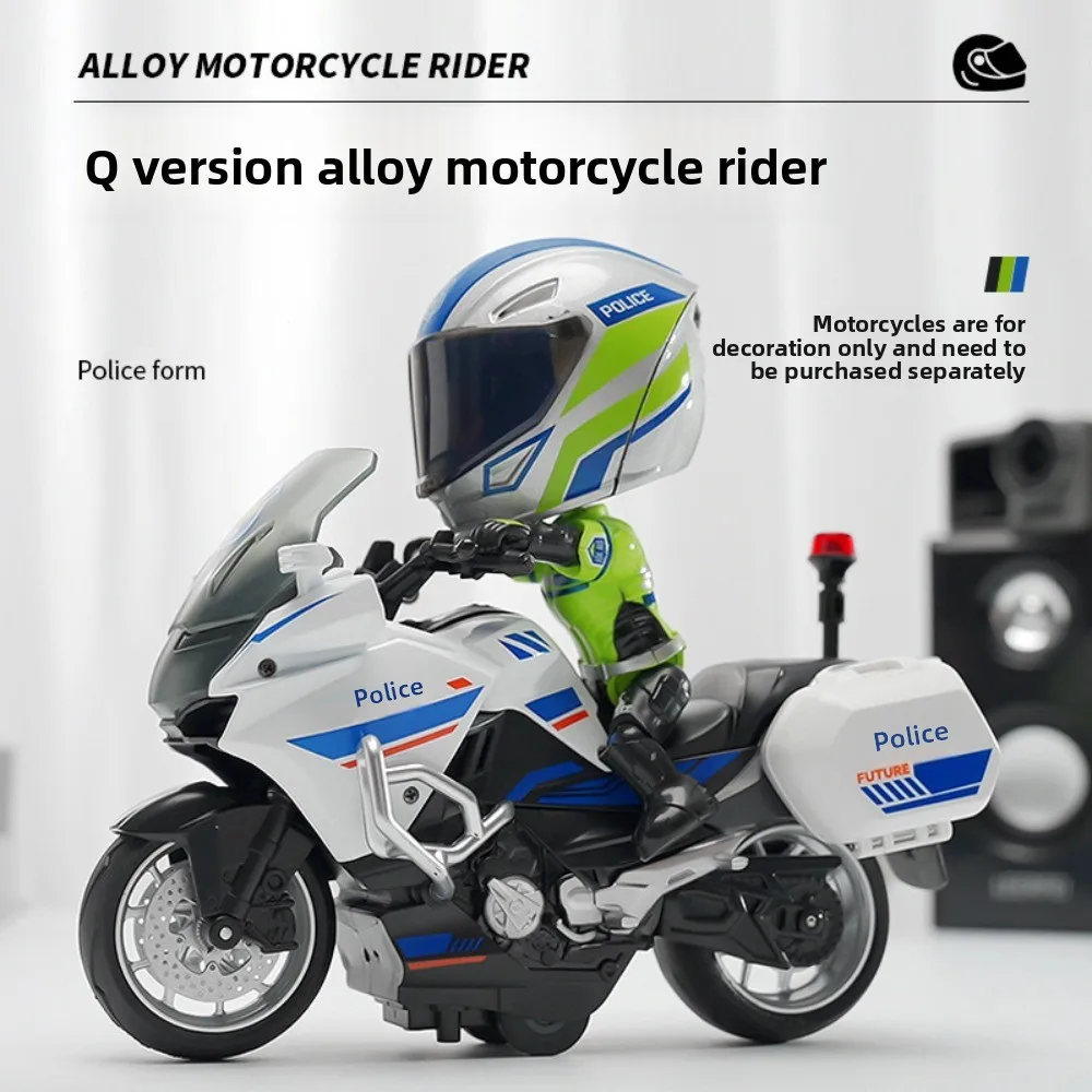 Muñeco articulado motociclista de aleación con casco móvil - imagen 2