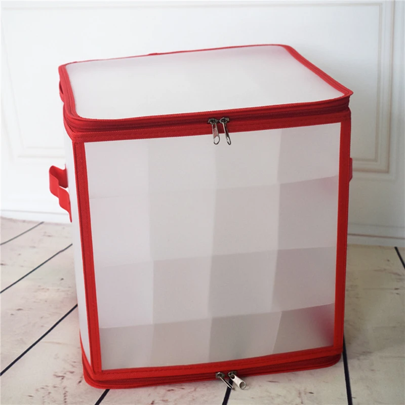 Caja de almacenamiento de clasificación de bolas de Navidad de 64 rejillas con tapa, decoración de árbol de Navidad, decoración de adornos, caja de almacenamiento