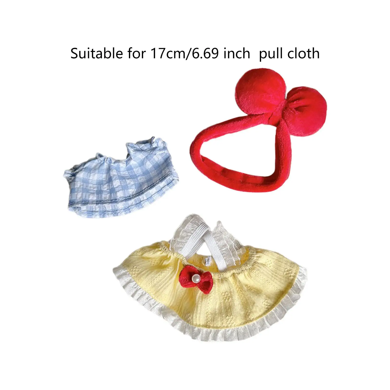 Plush Doll Suspender Skirt Make Your Own Dolls, DIY Educational Pretend Play Costumes Clothing Dress up for 6.69'' Doll