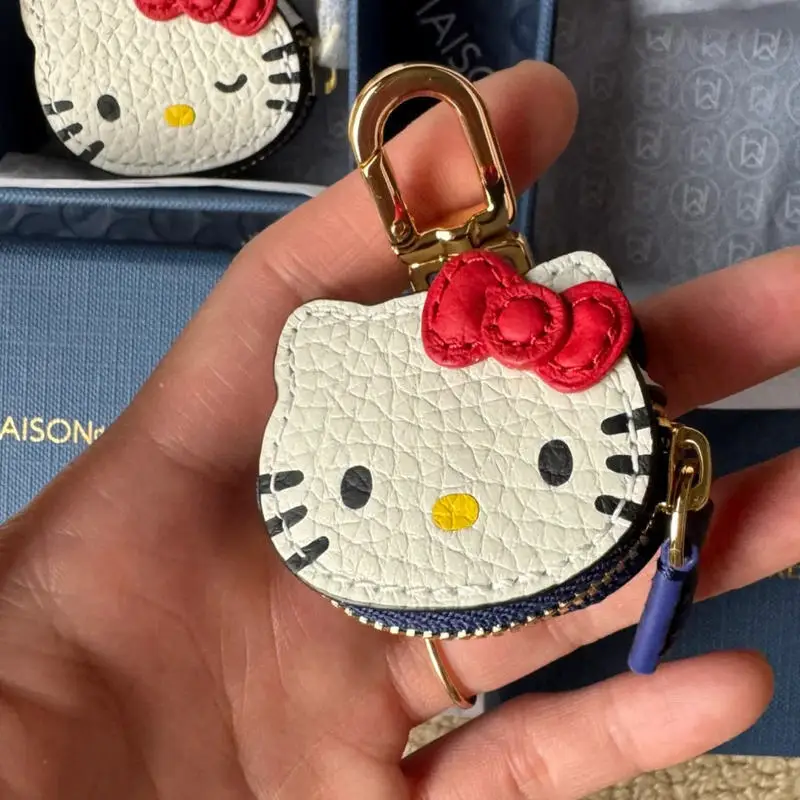 Kawaii Hello Kitty dibujos animados personalizado creativo bolso de cuero llavero colgante bolsa decoración moda ropa accesorios juguetes regalos - imagen 3