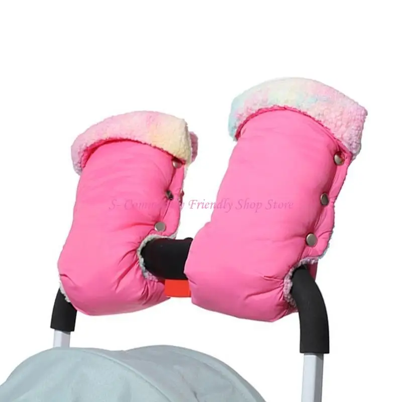 85AE Cochecitos multifuncionales, funda para manos, cochecitos forrados felpa para clima frío, orejeras mano para padres, - imagen 4