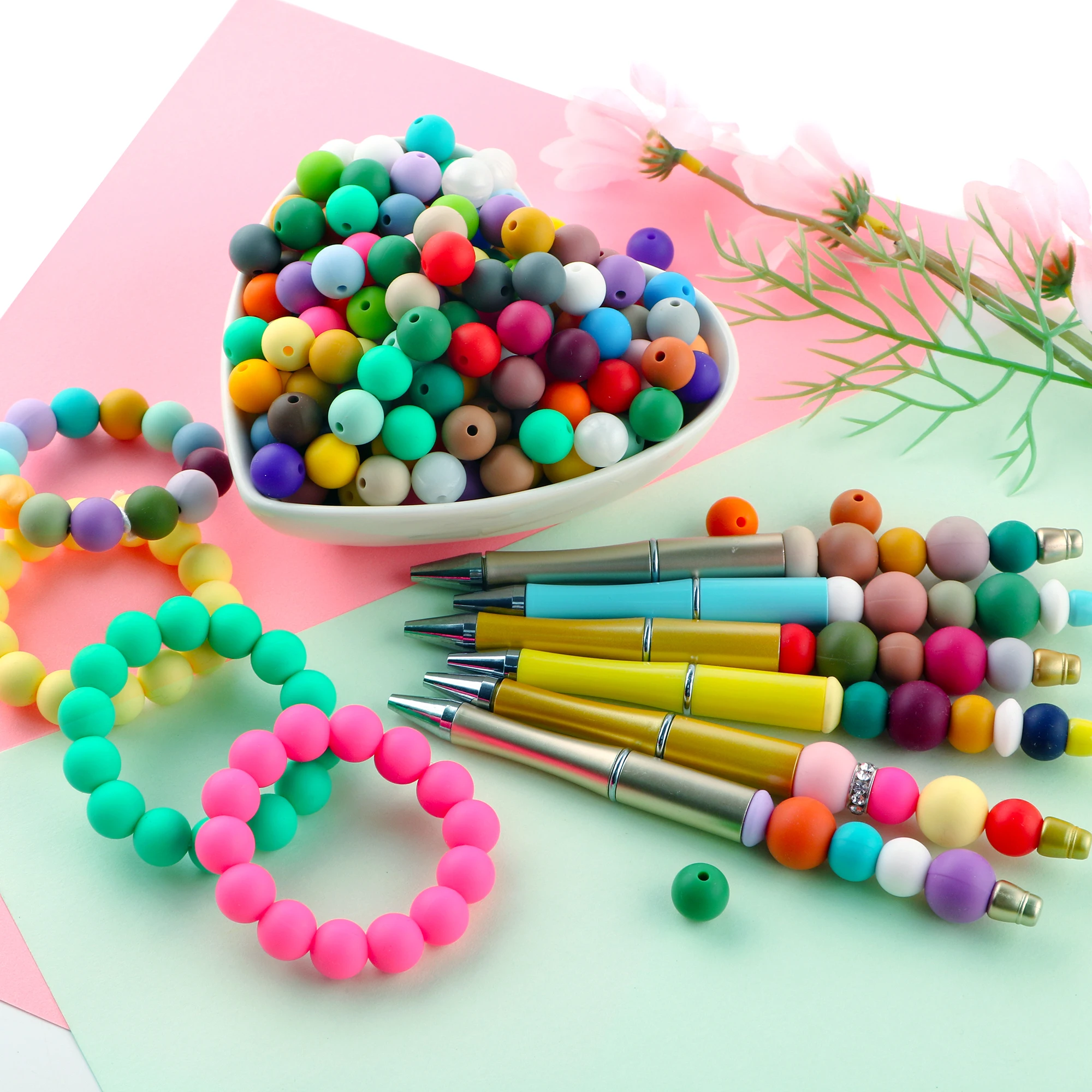 Kovict cuentas de silicona infantiles para bisutería y manualidades - imagen 4
