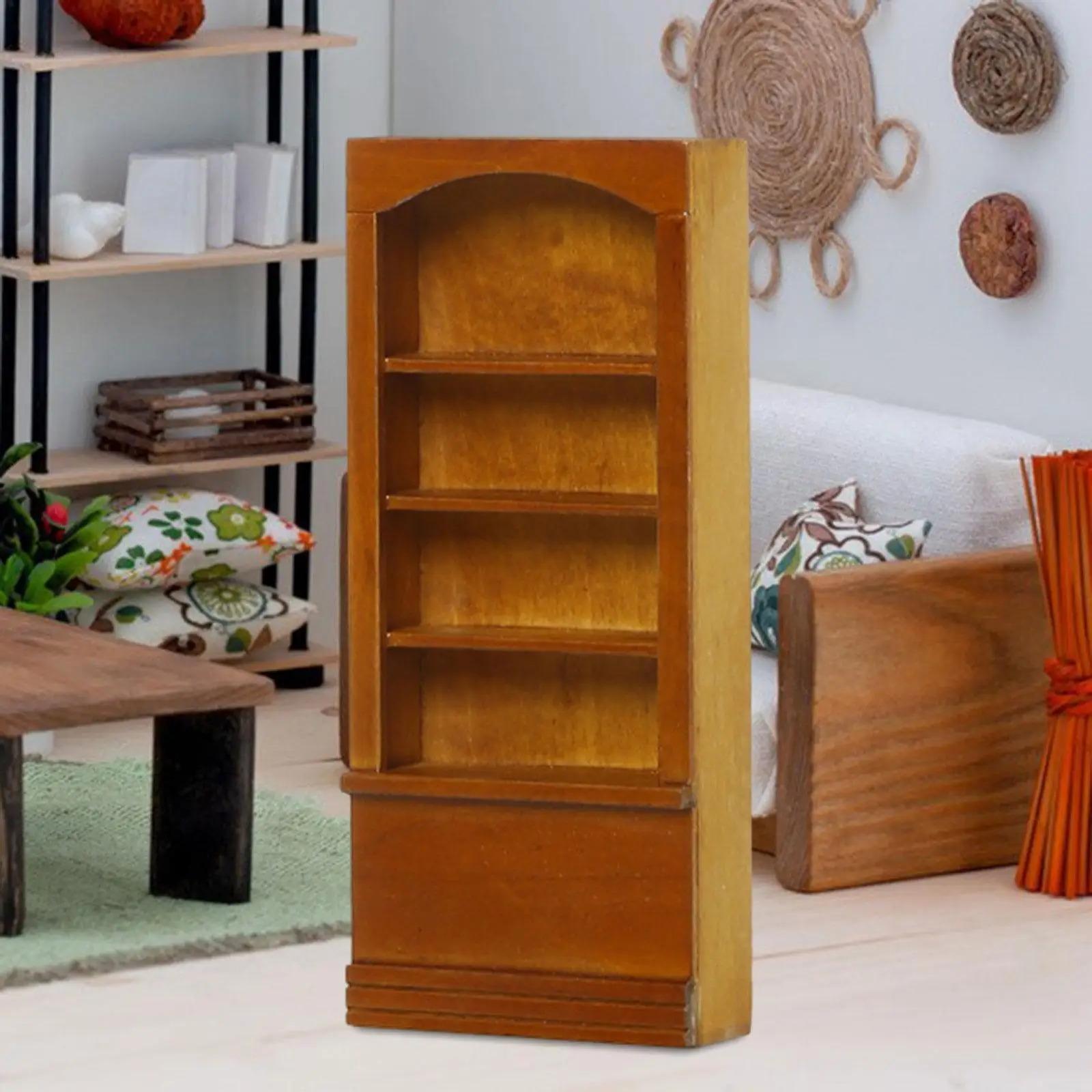 1:12 Dollhouse Furniture Bookshelf Kid Pretend Toy Dollhouse Accessories