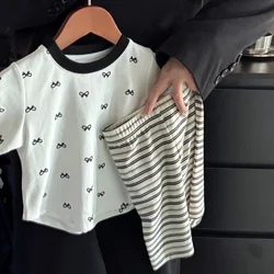 Conjunto verano bebé camiseta manga corta y pantalón rayas