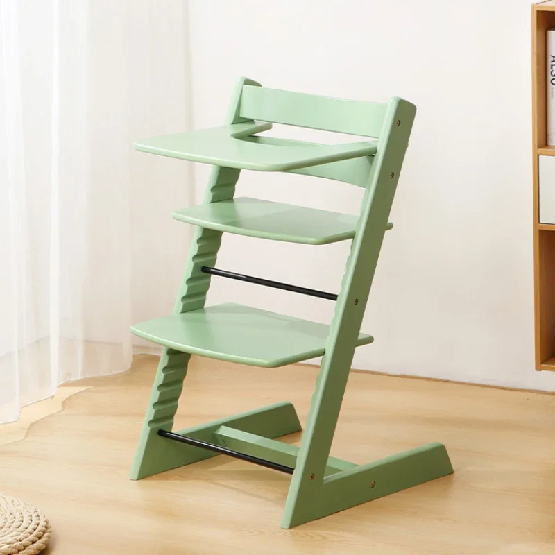 Silla multifuncional para niños con bandeja para comer de altura ajustable, silla de madera resistente y duradera para niños para aprender a comer - imagen 3