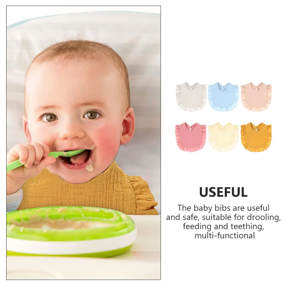 6 uds bebé recién nacido baba alimentación dentición Baberos para bebé dentición algodón reutilizable lavable niño Unisex Baberos para baba infantil - imagen 5
