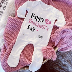 Feliz 1er Día de la Madre 2024 Babygrow Sleepsuit Regalo del Pijamas crecimiento para bebés Nuevos regalos mamá Traje recién Nacido