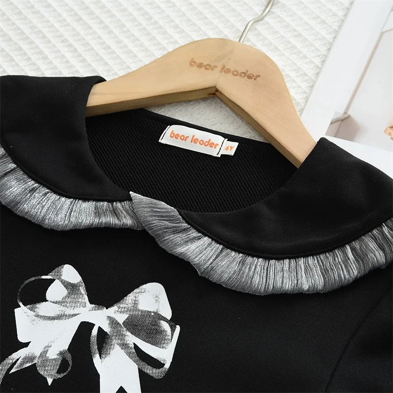Conjunto infantil de manga larga con lazo para niña - Algodón suave - imagen 4