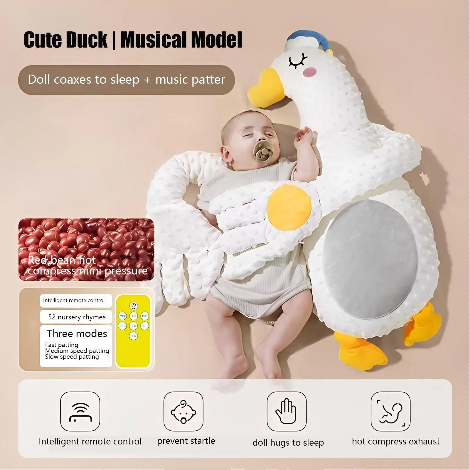 Peluche calmante para bebé con palmaditas y control remoto - imagen 5