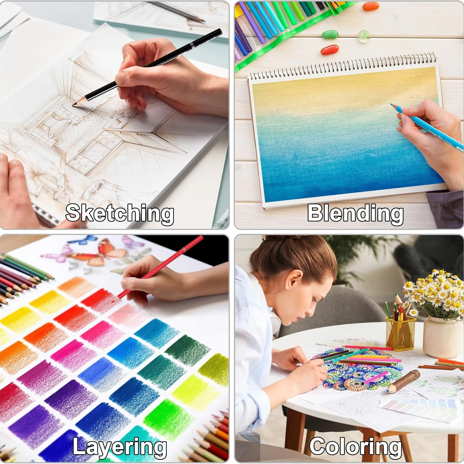 KALOUR Lápices de colores para niños – Núcleo suave con estuche - imagen 5