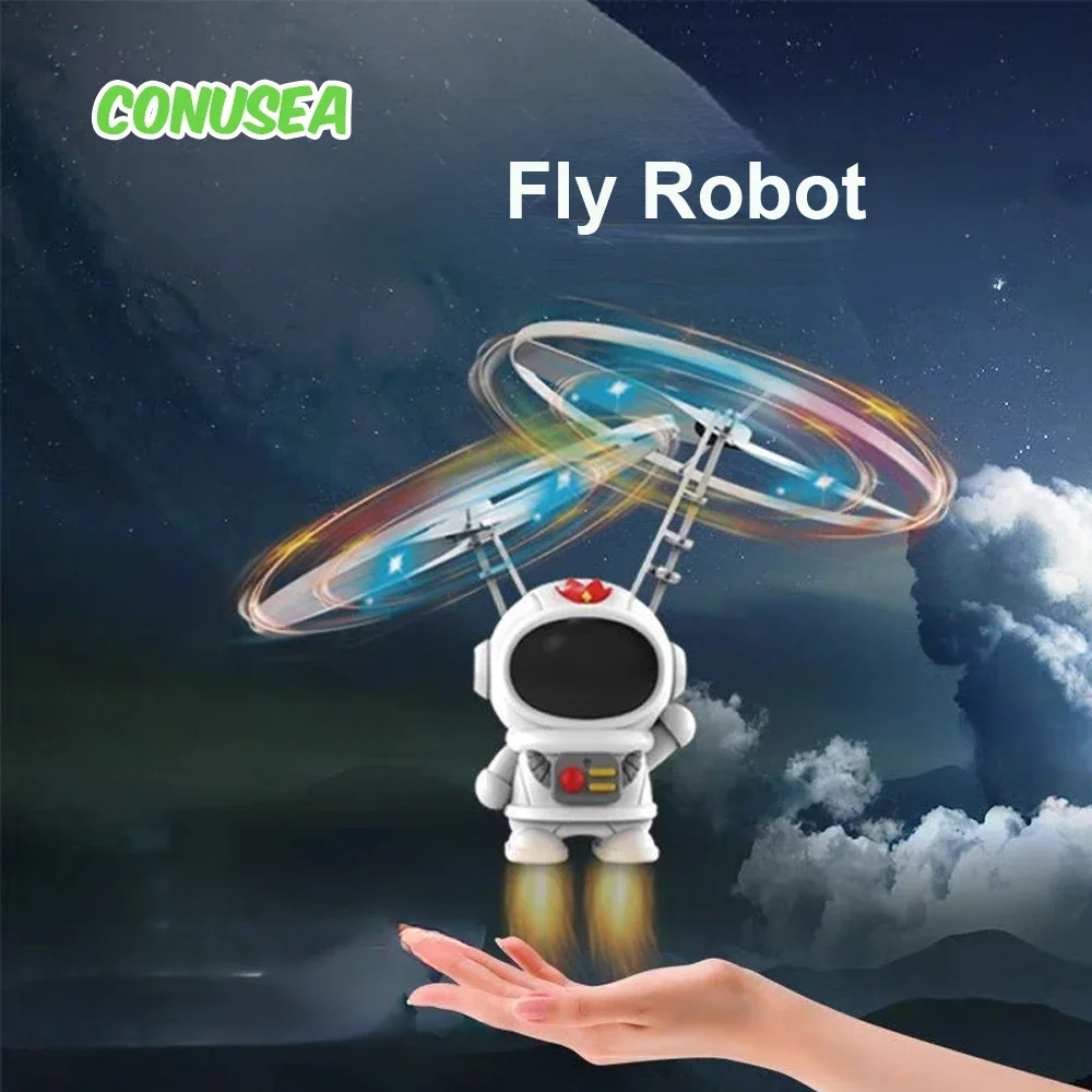 Helicóptero volador con luces LED y astronauta – Juguete para niños - imagen 4