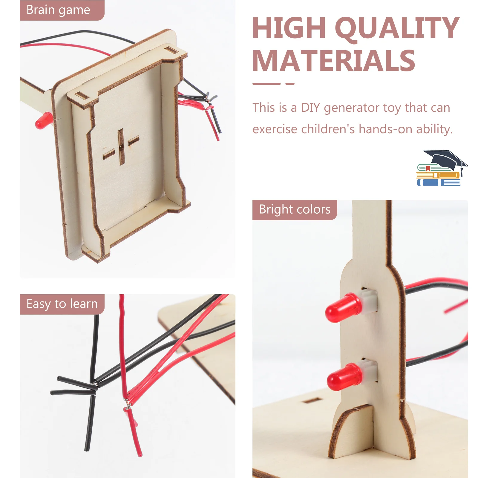 Generador de viento hecho a mano, Kit de experimentos educativos de ciencia para niños de primaria, entrenamiento de capacidad cognitiva, 1 Uds. - imagen 3