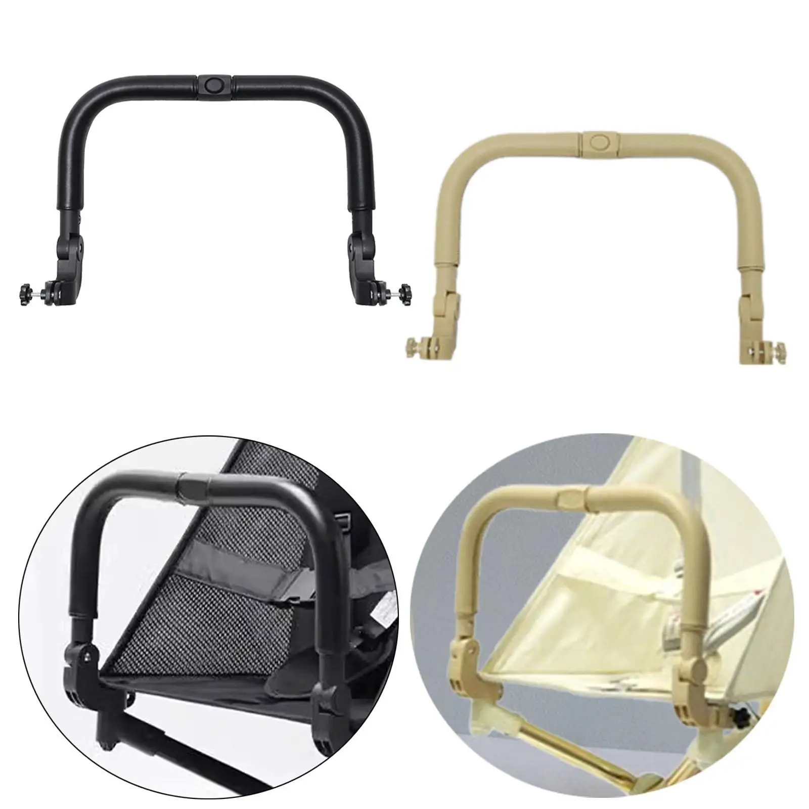Barra soporte para cochecito con mango seguridad PU desmontable - imagen 4