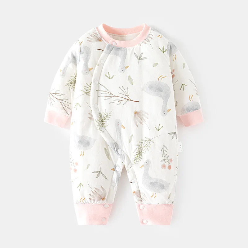 Ropa infantil de invierno para niño y niña, peleles de algodón con dibujos animados, monos cálidos y gruesos de manga larga para recién nacido, ropa de Boutique para bebé BC478 - imagen 2