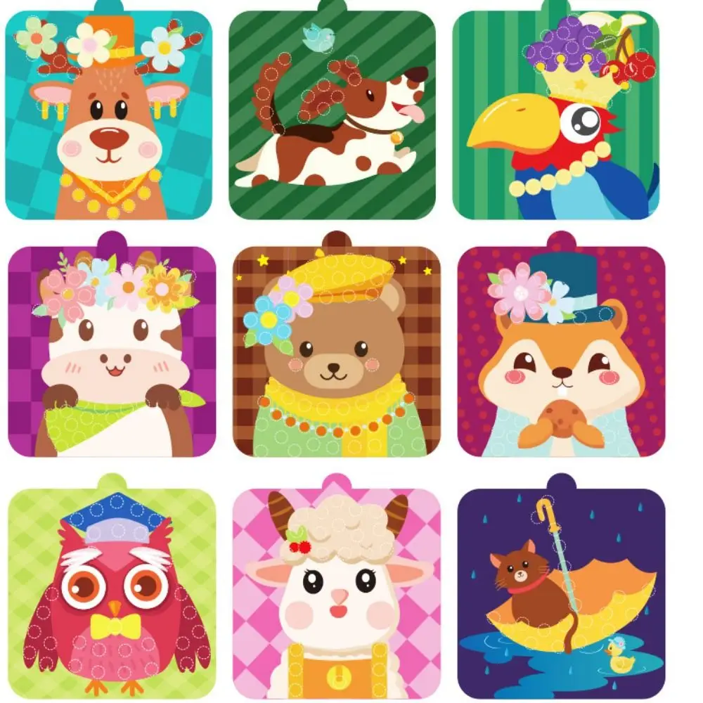 Libro de pegatinas montessori hecho a mano con pompones animales - imagen 3