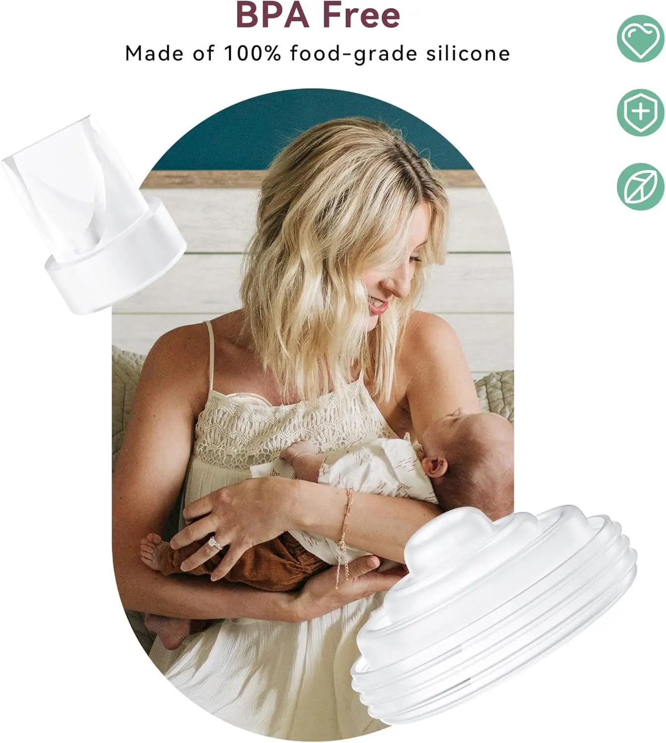 Piezas de extractor de leche compatibles con reemplazo Momcozy M5 a diafragmas de silicona Momcozy y accesorios de válvulas Momcozy Duckbill - imagen 3