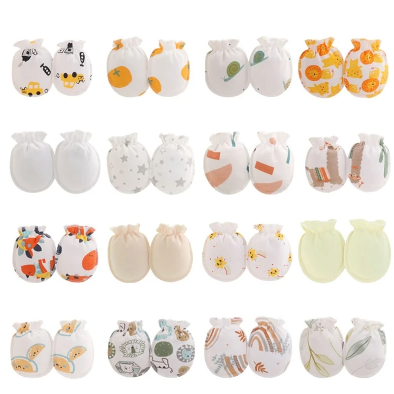 5Pairs  0-3Month Newborn Baby Anti-Scratch Gloves Infant Boy Girl Unisex Mittens Baby Accessories