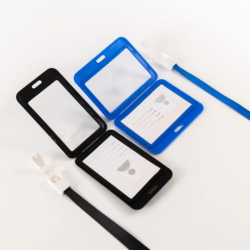 Portatarjetas de identificación de Color, portatarjetas con cordón, funda de identificación, doble claridad, exposición de negocios, correa escolar, colgar en el cuello - imagen 2