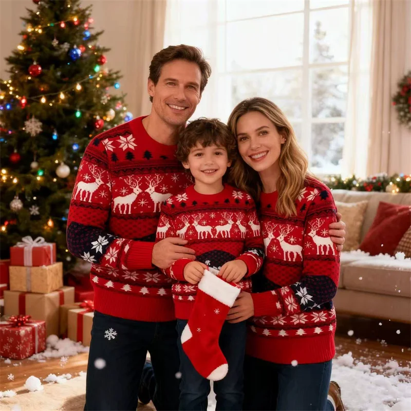 Conjunto de suéteres navideños a juego para padres e hijos - imagen 2