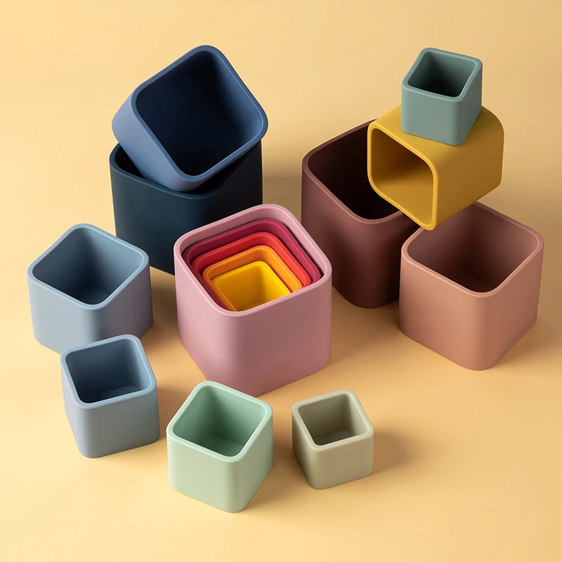Bloques apilables de silicona para bebé – Juguete educativo de baño - imagen 2