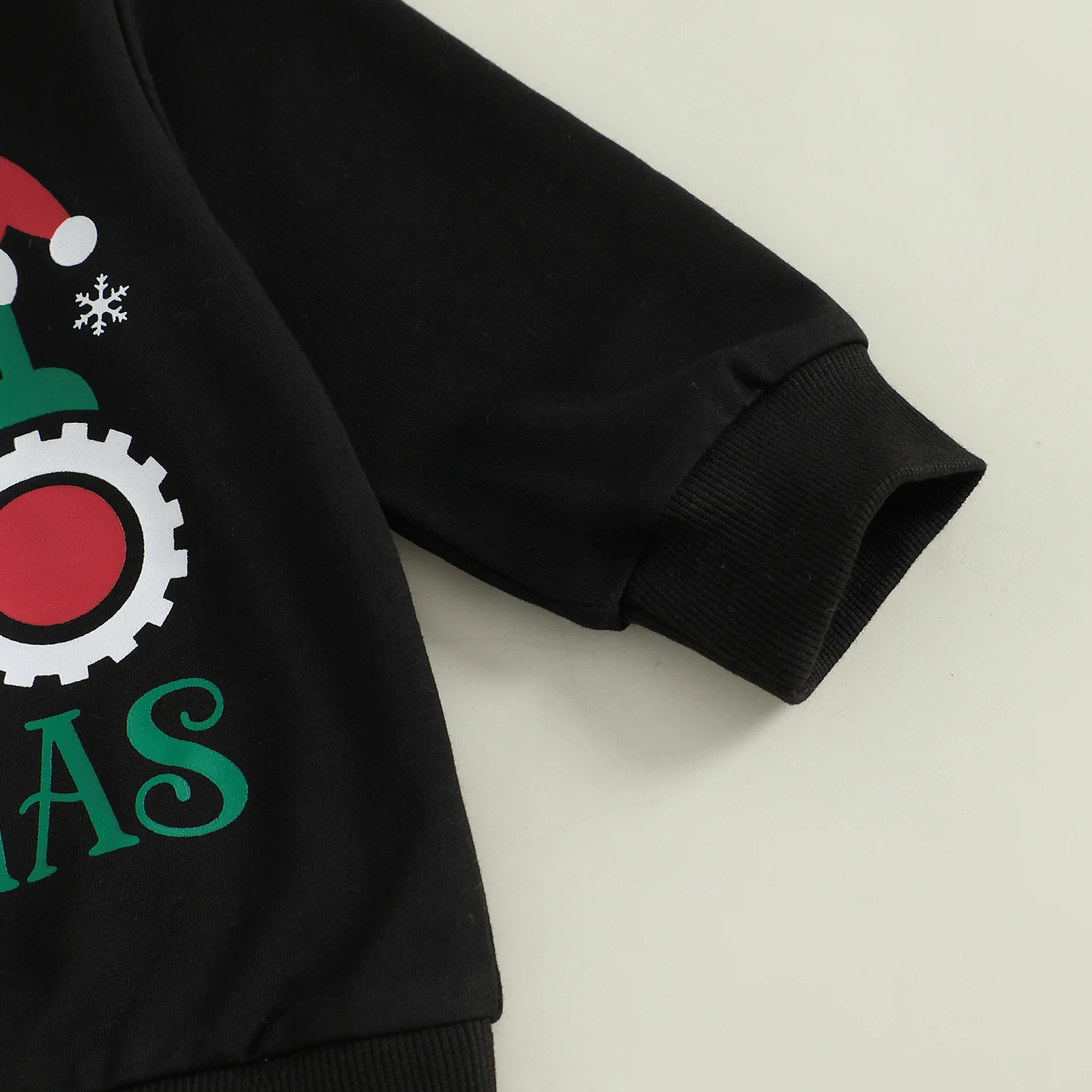 VISgogo Conjunto de ropa para bebés y niños pequeños, jersey de manga larga con patrón de árbol de Navidad y excavadora y pantalones, traje de 2 piezas - imagen 5