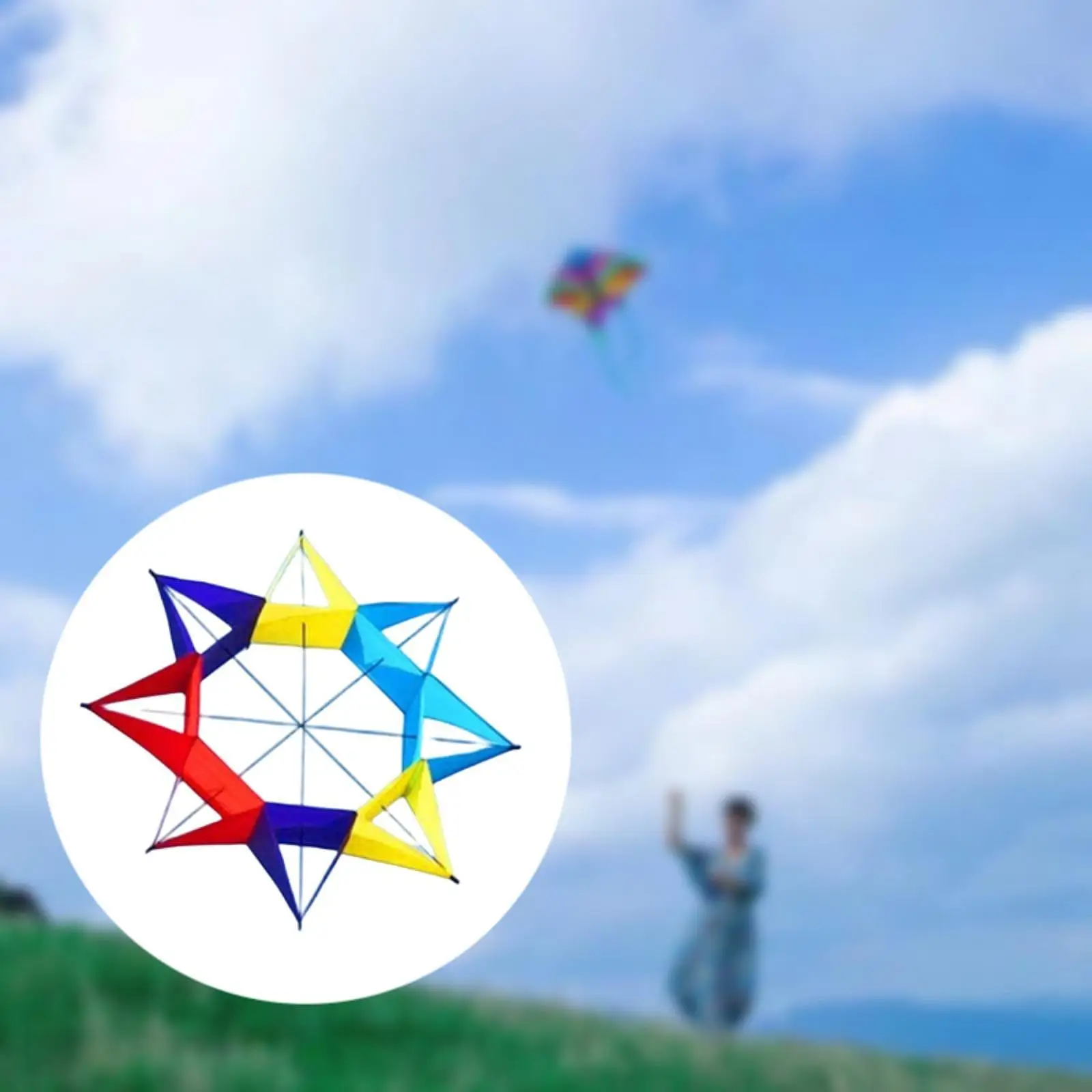 Big Kite Popular Hex Kite Professional Portable Colorful Classic Hexagonal Kite Creative Kite for Park Sea Sports Activities