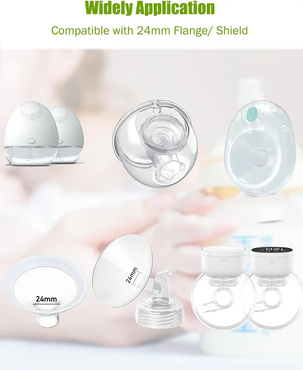 Accesorios para extractor de leche, insertos de brida, convertidor adaptador de tamaño de calibre 13/15/17/18/19/20/21mm, adaptador de bocina de pezón pequeño - imagen 5