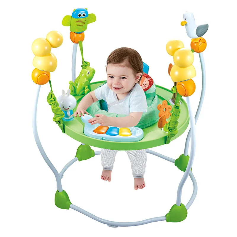 Silla para saltar para bebé, marco de Fitness, columpio eléctrico para bebé, columpio para interior, columpio para niños pequeños, bosque Tropical con juguetes - imagen 2