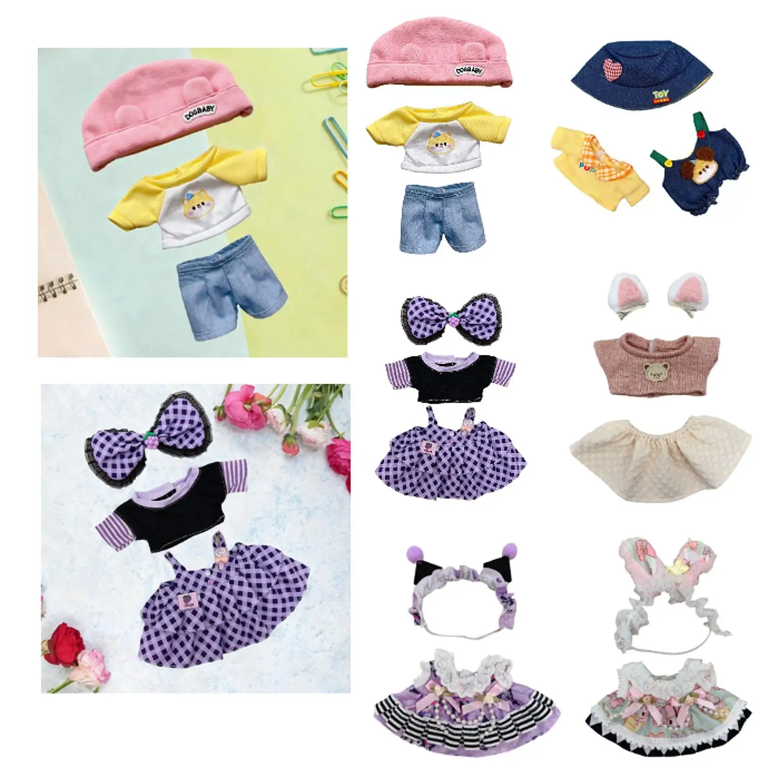 20cm Cotton Doll Clothes Cute DIY Plush Doll Accessories Cotton Doll Costume