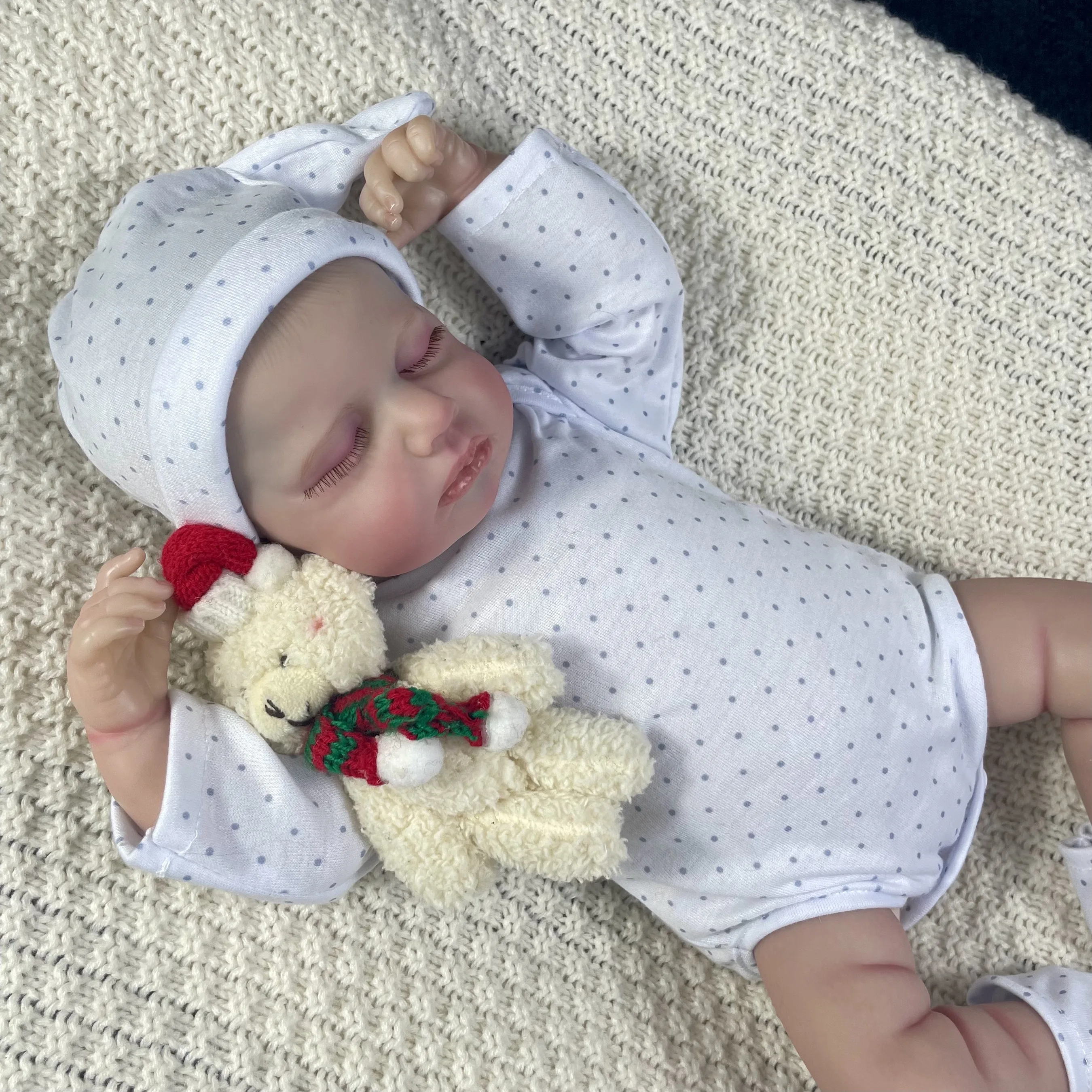 LouLou-muñecas Reborn realistas para niñas, vinilo de silicona, piel 3D, venas visibles, Juguetes DIY, regalo de Navidad, 50CM - imagen 5