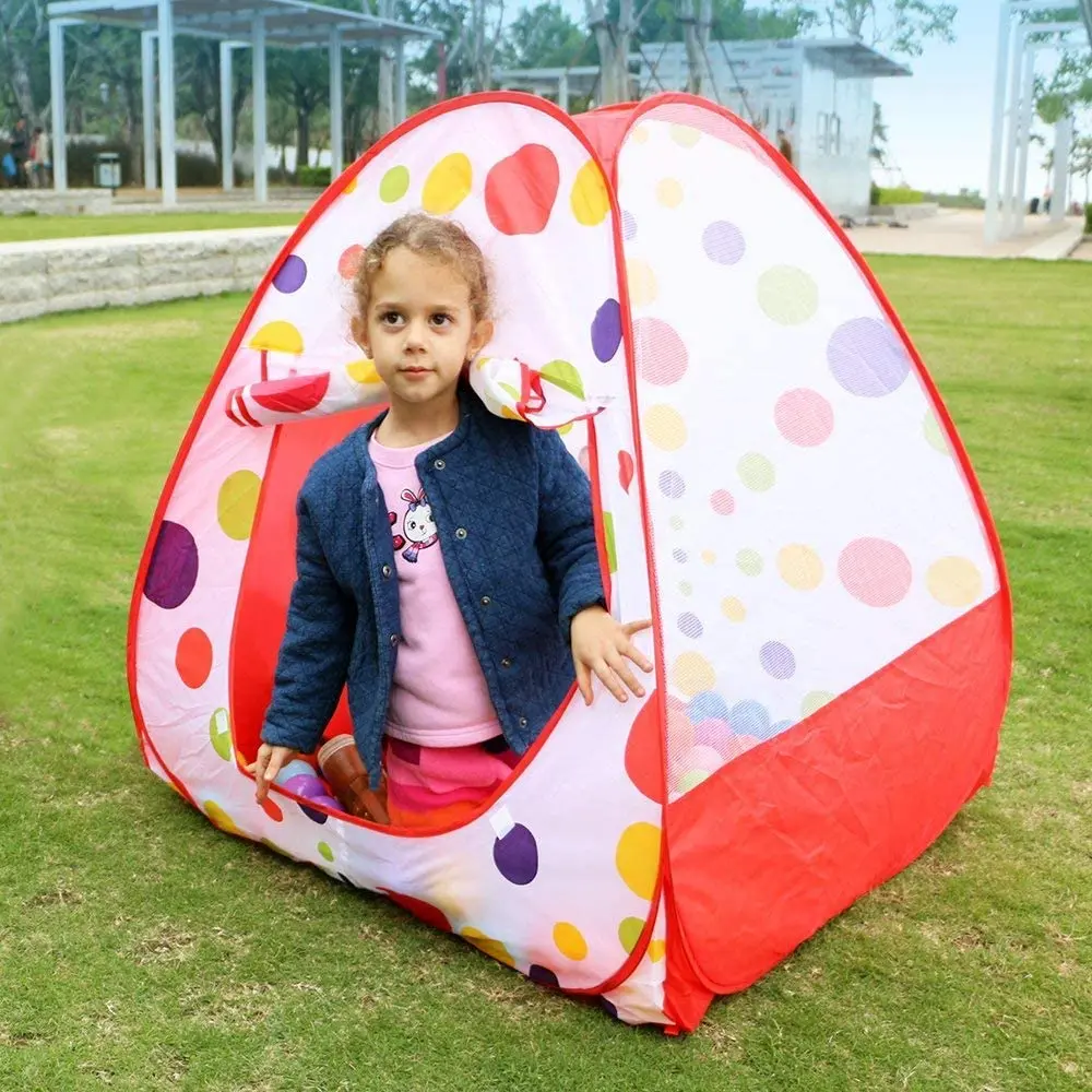 Tienda de campaña portátil para niños, tiendas de bolas plegables para niños, casa de juegos para bebés, Castillo de princesa con punto ondulado para niñas grandes, decoración para habitación de niños - imagen 2